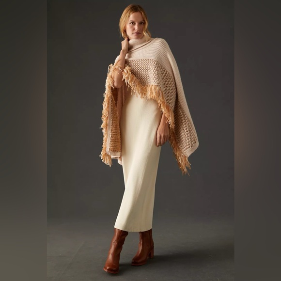 By Anthropologie Cropped Poncho Sweater - Picture 1 of 8